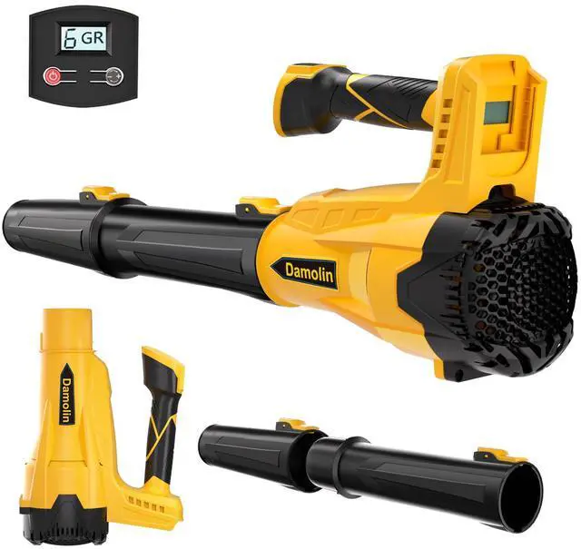 Main image of Cordless Leaf Blower Compatible with Dewalt 20V Max Battery 580CFM Electric Leaf Blower Cordless, with Turbo Boost, 6 Speed Modes Brushless Motor, Battery Powered for Lawn Care, Yard (Yellow)