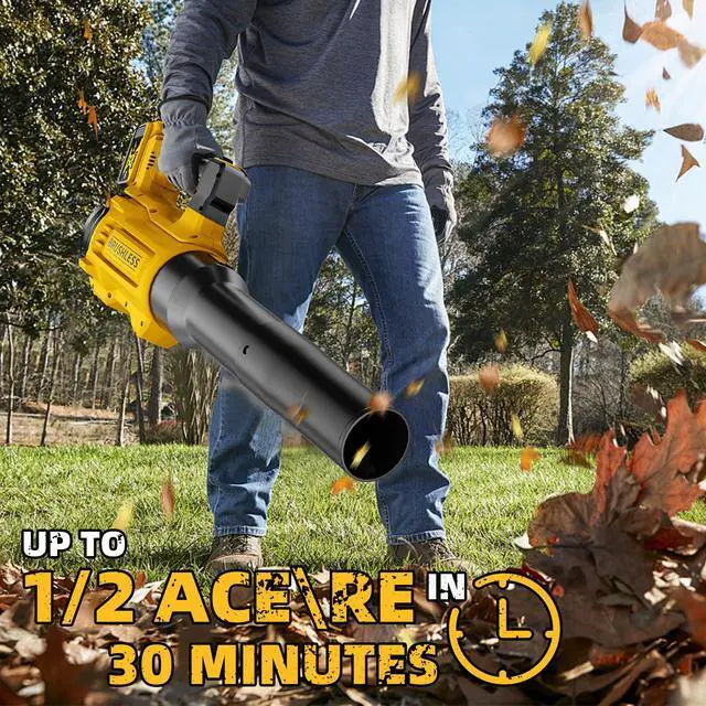 Alt view image 6 of 7 - 20V Cordless Leaf Blower, Max 600 CFM/125 MPH Turbo Boost Mode Compatible with DeWALT 20V Max Battery, Brushless Motor, Ergonomic 3.6LBS for Driveway & Yard, Tool Only