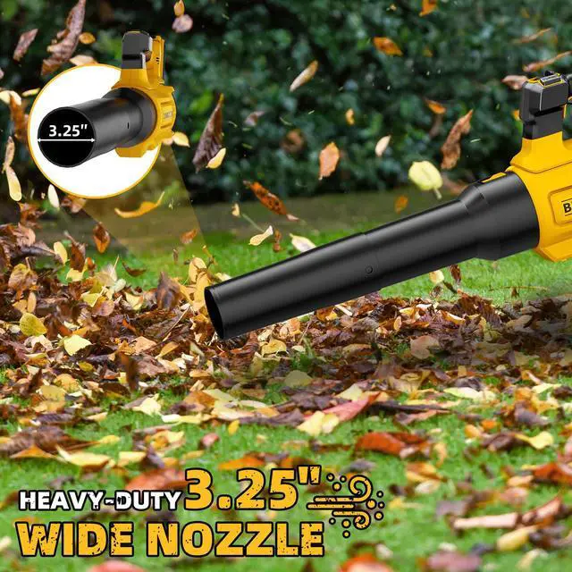 Alt view image 5 of 7 - 20V Cordless Leaf Blower, Max 600 CFM/125 MPH Turbo Boost Mode Compatible with DeWALT 20V Max Battery, Brushless Motor, Ergonomic 3.6LBS for Driveway & Yard, Tool Only