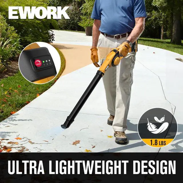 Alt view image 5 of 7 - 20V Small Cordless Leaf Blower with 2 x 2.0Ah Battery and Charger