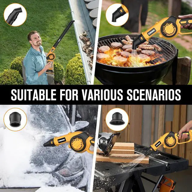 Alt view image 6 of 7 - 20V Small Cordless Leaf Blower with 2 x 2.0Ah Battery and Charger