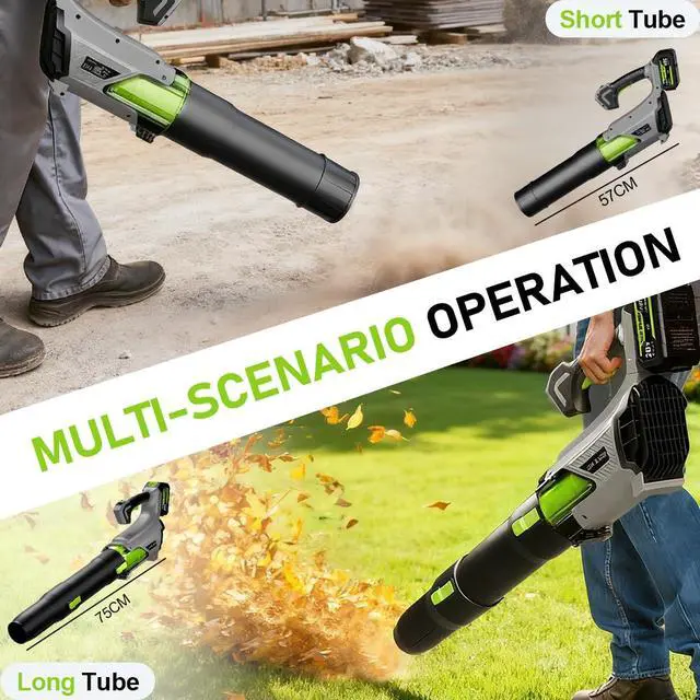 Alt view image 7 of 7 - Cordless Leaf Blower 580CFM/170MPH with 2x4.0Ah Batteries & Charger