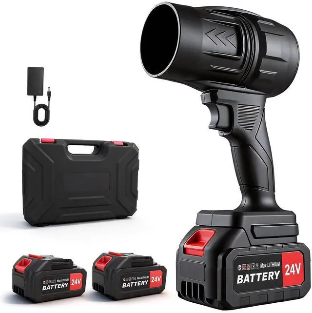 Main image of 24V Cordless Leaf Blower with 2 Batteries, 130MPH 150CFM
