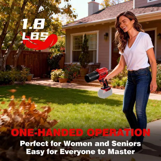 Alt view image 5 of 7 - Cordless Leaf Blower for Milwaukee 18V Battery, 720-CFM 180-MPH Handheld Electric Brushless Dust Blower with Light, Battery Powered Leaf Blowers for Patio, Lawn Care, Leaves (Battery Not Included)