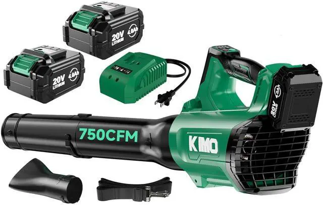 Main image of Cordless Leaf Blower with Battery and Charger, 750CFM 220MPH, 4 Speeds w/Turbo Mode, Brushless Motor, 3 Extended Tube, 2x4.0Ah Battery Powered Leaf Blowers for Lawn Care Patio Cleaning Wet Leaves