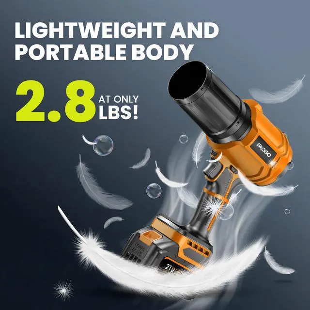 Alt view image 4 of 6 - Cordless Leaf Blower with 2 Batteries & Charger - 990,000 RPM Electric Handheld Blower, Lightweight, Double Run Time for Lawn, Yard, Patio, Garden Cleaning