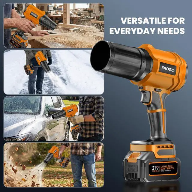 Alt view image 5 of 6 - Cordless Leaf Blower with 2 Batteries & Charger - 990,000 RPM Electric Handheld Blower, Lightweight, Double Run Time for Lawn, Yard, Patio, Garden Cleaning