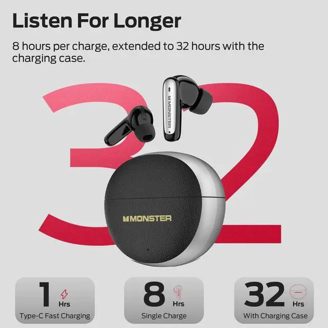 Alt view image 5 of 7 - Wireless Earbuds, Bluetooth 6.0 Headphones Deep Bass, Black