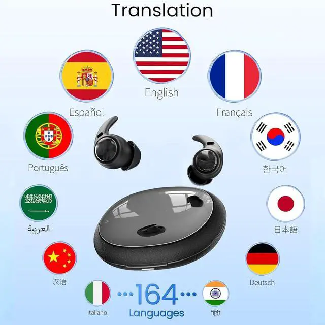 Alt view image 2 of 7 - Sleep Earbuds Bluetooth 5.4 in Ear, AI Translation Headphones Real Time 150 Languages, Waterproof Mini Sleep Headphones Small Design for Side Sleepers for Travel Education Business Meetings Black