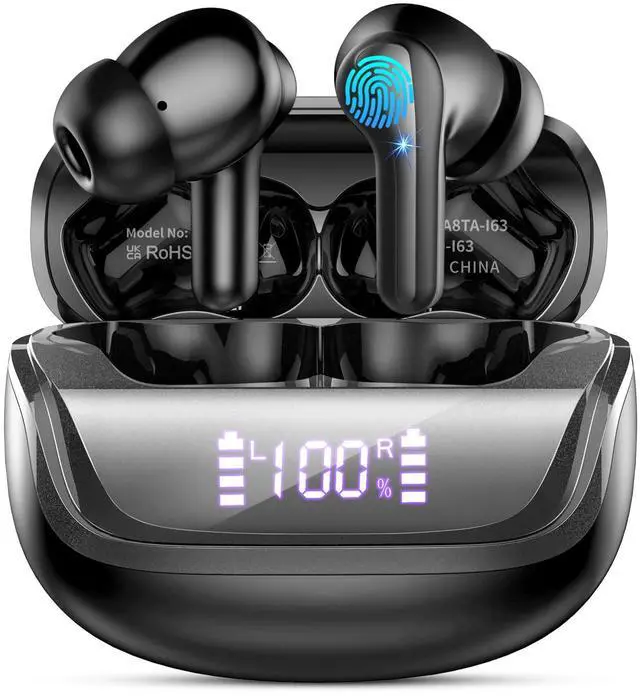 Main image of 2026 Wireless Earbuds, Bluetooth 5.4 Headphones HiFi Stereo, 50H Playtime In-Ear Headphones with ENC Noise Cancelling Mics, IP7 Waterproof Wireless Headphones, Earbuds with LED Display for Android/iOS
