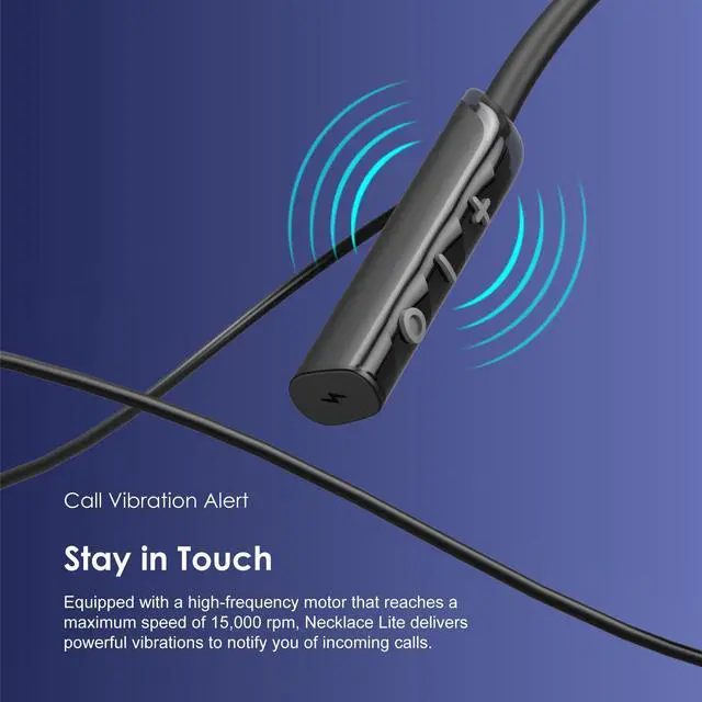 Alt view image 5 of 7 - NeckLite Wireless Neckband Earbuds, Wearable Around Neck Headphones Built-in Microphone, Bluetooth Headset Magnetic Earphones Deep Bass, Ultra-Lightweight Comfort, 30H Playtime, Black