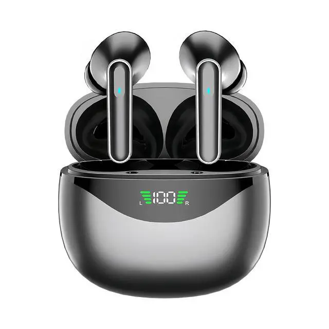 Main image of Wireless Earbuds, Bluetooth 5.4, Hi-Fi Stereo Sound, Long Battery Life, Hands-Free Calling, Dual LED Display, USB-C Fast Charging, Compatible with Android/iOS. (Black)