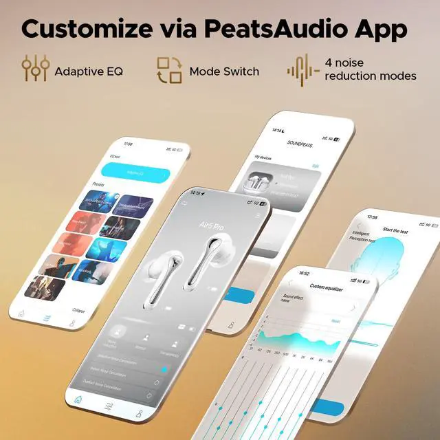 Alt view image 7 of 7 - Air5 Pro Wireless Earbuds, LDAC & aptX Lossless, 55dB ANC | Snapdragon Sound Certified, Hi-Res Audio, 10mm Bio-Diaphragm Driver, Bluetooth 5.4 LE Audio, AI Wind Noise Reduction