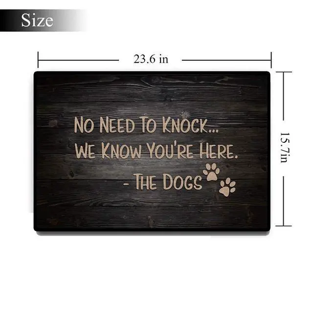 Alt view image 2 of 4 - Funny Doormat, Welcome Door Mats for Home, Dog Door Mat Floor Door Mats Outdoor Indoor Mat Rubber Non Slip Backing 16"(W) X 24"(L)