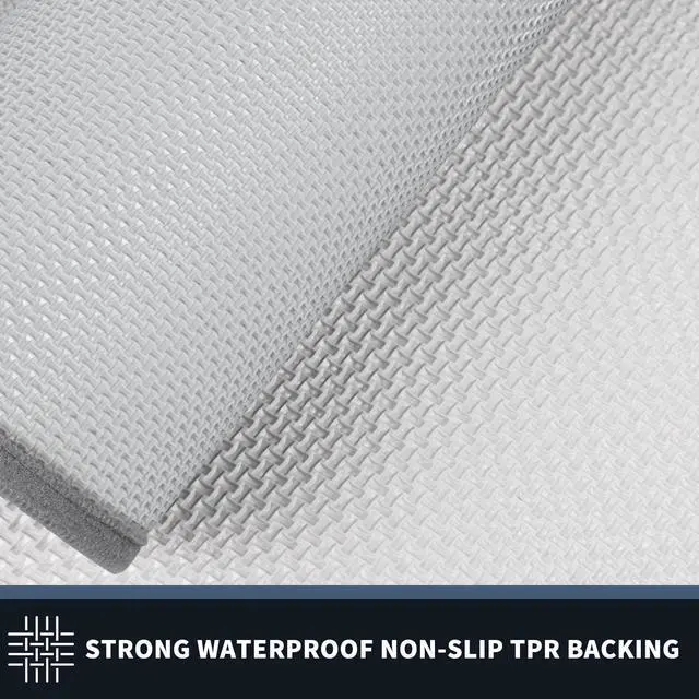 Alt view image 5 of 7 - Dirt Trapping Door Mat 20" x 32", Non-Slip Washable Entry Mat, Dog Doormat, Front Door Mat, Super Absorbent Entrance Mat for Muddy Shoes & Paws, Light Grey & Grey