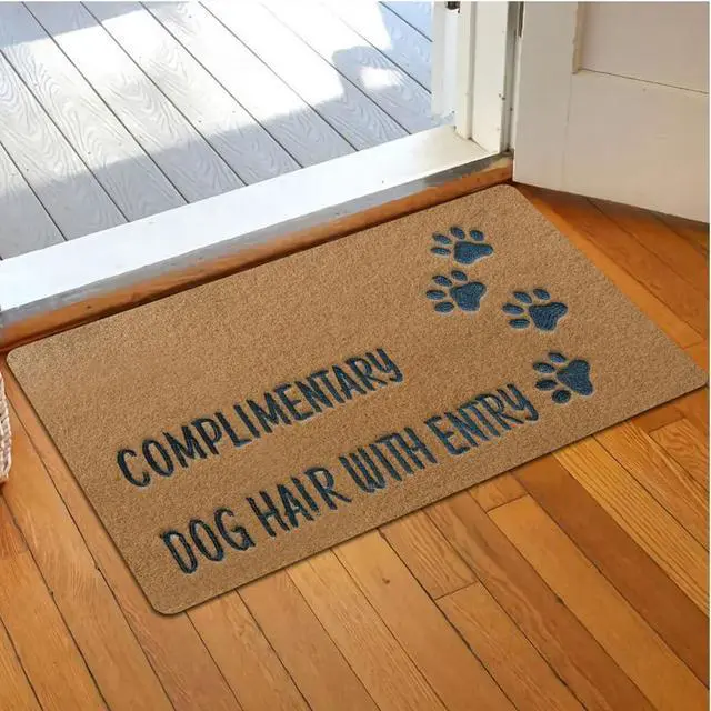 Alt view image 3 of 7 - Dog Hair with Entry Funny Door Mats Outside Coir Doormat for Home Entrance,Front Door mat,Indoor Entrance Embroidered Welcome Rubber Rugs Home Christmas Decor 30x 18