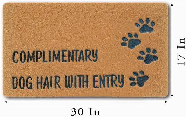 Alt view image 2 of 7 - Dog Hair with Entry Funny Door Mats Outside Coir Doormat for Home Entrance,Front Door mat,Indoor Entrance Embroidered Welcome Rubber Rugs Home Christmas Decor 30x 18