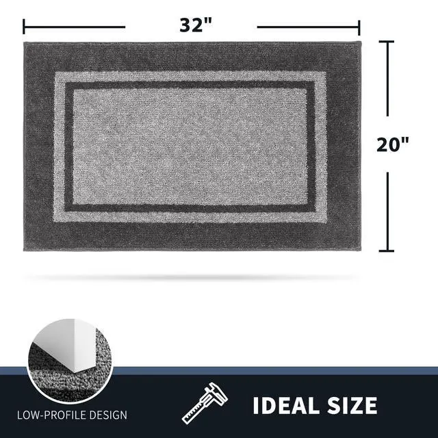 Alt view image 7 of 7 - Dirt Trapping Door Mat 20" x 32", Non-Slip Machine Washable Entryway Rug, Entrance Mat, Indoor Front Door Mat, Super Absorbent Entry Rug for Muddy Shoes & Paws, Light Grey & Dark Grey