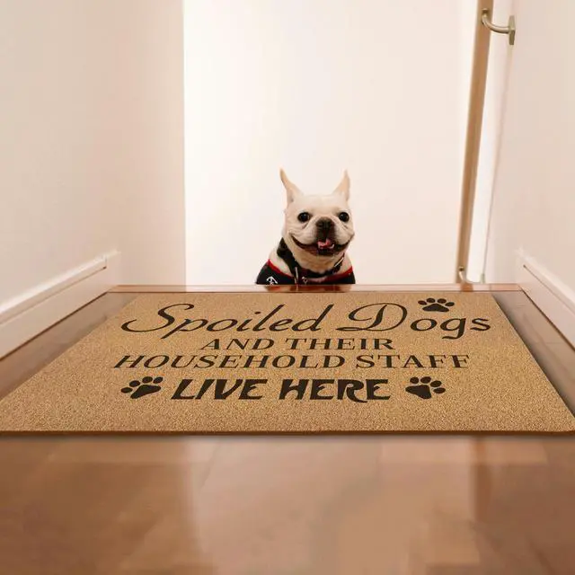 Alt view image 5 of 7 - Funny Spoiled Dog Door Mats, Dog Mat for Home Outside Entryway, Funny Welcome Front Door Mat Indoor Outdoor Entrance, Artificial Coir Doormat Rugs for Patio Entry Kitchen Decor, 17x30 Inch