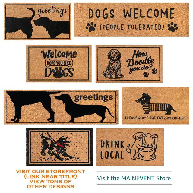 Alt view image 5 of 7 - Funny Dog Greetings Welcome Mat, 30x17 Inch, Dog Mat Coir, Puppy Doormat