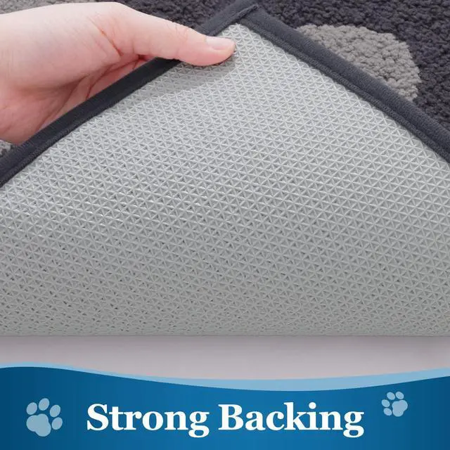 Alt view image 4 of 7 - Dog Door Mat for Muddy Paws, Absorbent Dirt Trapper Washable Indoor Doormats, Non Slip Low-Profile Mud Mat for Dogs, Front Entrance Doormat for Inside Floor (30x20 Inches, Dark Grey)