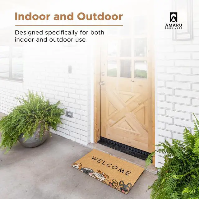 Alt view image 5 of 7 - Coir Welcome Mat, Non-Slip, Welcome Dogs, 17 x 29 in