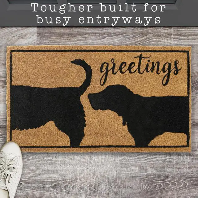 Alt view image 3 of 7 - Funny Dog Greetings Welcome Mat, 30x17 Inch, Dog Mat Coir, Puppy Doormat