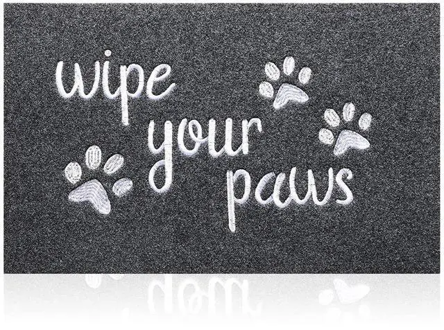 Main image of Welcome Door Mats for Entrance Funny Door Mat Wipe Your Paws Floor Mat, Welcome Mats for Front Door Indoor Non Slip Backing Rubber Mat for Outside Dog Doormat Grey