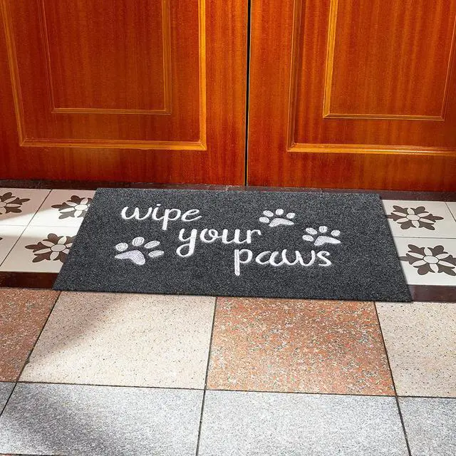 Alt view image 5 of 7 - Welcome Door Mats for Entrance Funny Door Mat Wipe Your Paws Floor Mat, Welcome Mats for Front Door Indoor Non Slip Backing Rubber Mat for Outside Dog Doormat Grey