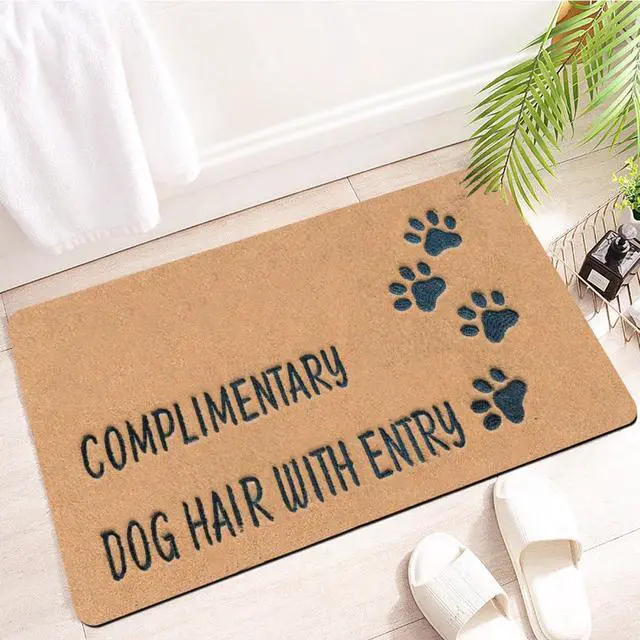 Alt view image 3 of 7 - Dog Hair with Entry Funny Door Mats Outside Coir Doormat for Home Entrance,Front Door mat,Indoor Entrance Embroidered Welcome Rubber Rugs Home Spring Decor 30x 18