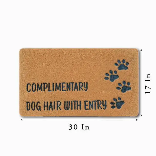 Alt view image 4 of 7 - Dog Hair with Entry Funny Door Mats Outside Coir Doormat for Home Entrance,Front Door mat,Indoor Entrance Embroidered Welcome Rubber Rugs Home Spring Decor 30x 18