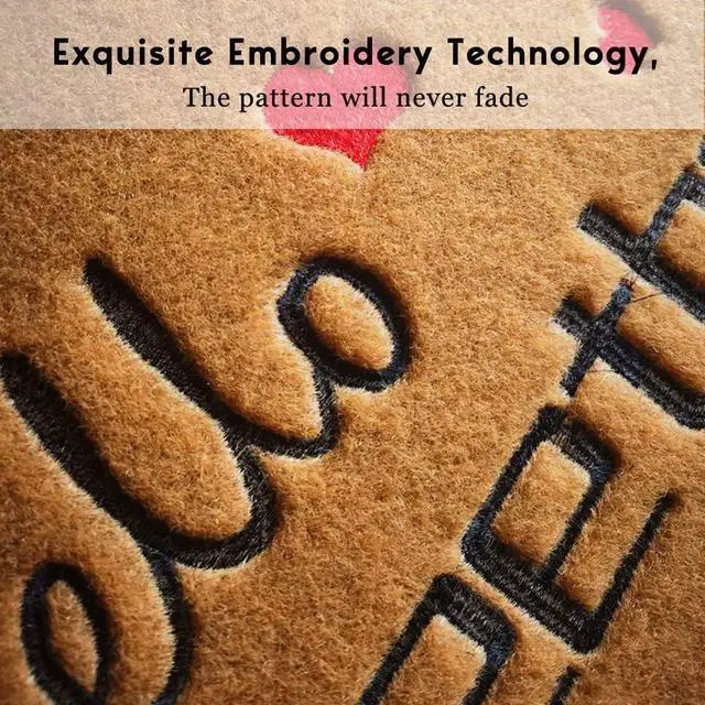 Alt view image 5 of 7 - Dog Hair with Entry Funny Door Mats Outside Coir Doormat for Home Entrance,Front Door mat,Indoor Entrance Embroidered Welcome Rubber Rugs Home Spring Decor 30x 18
