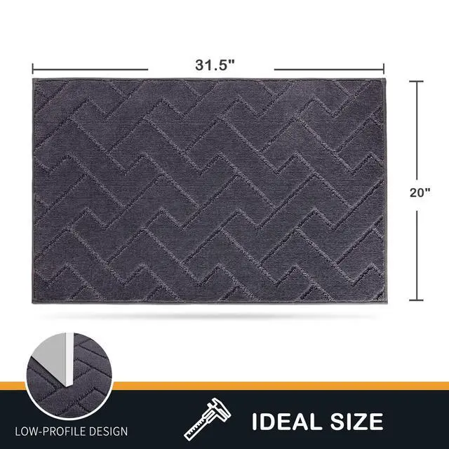 Alt view image 7 of 7 - Dirt Trapping Door Mat 20" x 31.5", Non-Slip Machine Washable Entry Rug, Dog Doormat, Indoor Front Door Mat, Super Absorbent Entryway Rug for Muddy Shoes & Paws, Grey