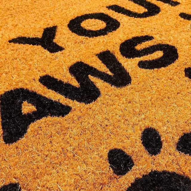Alt view image 4 of 6 - Wipe Your Paws Doormat - Coir Door Mat with PVC Backing - Outdoor Mats for Back Door - Funny Welcome Rug for Dog Lovers - 17"x 30", Brown