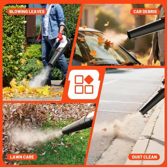 Alt view image 3 of 7 - 20V Cordless Leaf Blower, Dual 2×2.0Ah Batteries Included, 350CFM/85MPH, 2-Speed Lightweight Handheld Electric Blower for Lawn, Patio, Dust & Leaves