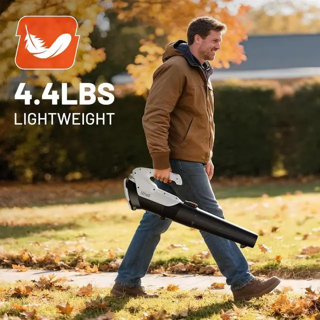 Alt view image 7 of 7 - 20V Cordless Leaf Blower, Dual 2×2.0Ah Batteries Included, 350CFM/85MPH, 2-Speed Lightweight Handheld Electric Blower for Lawn, Patio, Dust & Leaves