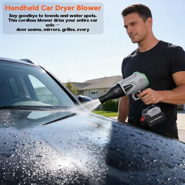 Alt view image 2 of 7 - Cordless Handheld Leaf Blower - 21V 3000mAh Battery Powered,Dual Battery 30-60 Min Runtime,2.8 lb Lightweight for Yard Cleaning,Car Drying & Interior Dust Blowing