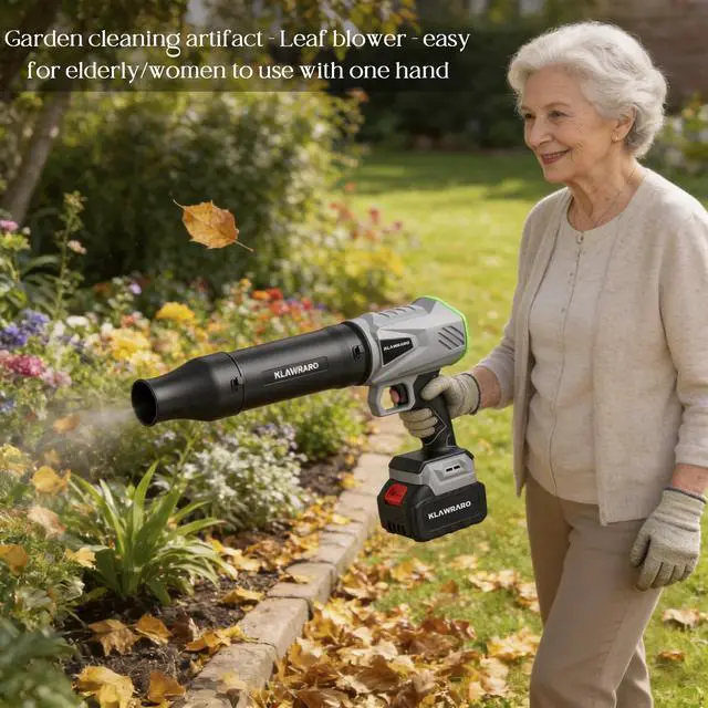 Alt view image 6 of 7 - Cordless Handheld Leaf Blower - 21V 3000mAh Battery Powered,Dual Battery 30-60 Min Runtime,2.8 lb Lightweight for Yard Cleaning,Car Drying & Interior Dust Blowing