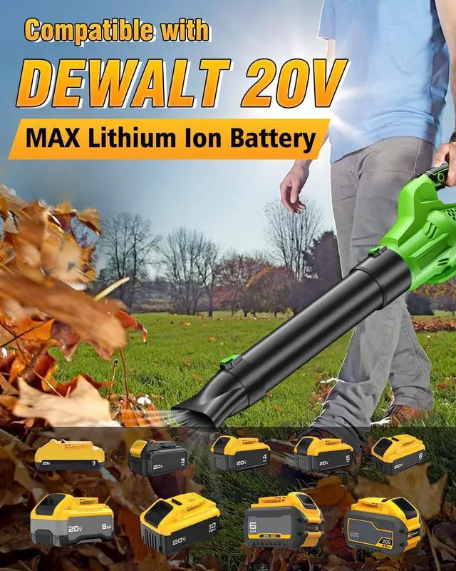Alt view image 3 of 7 - Leaf Blower Cordless Compatible with Dewalt 20V Max Battery