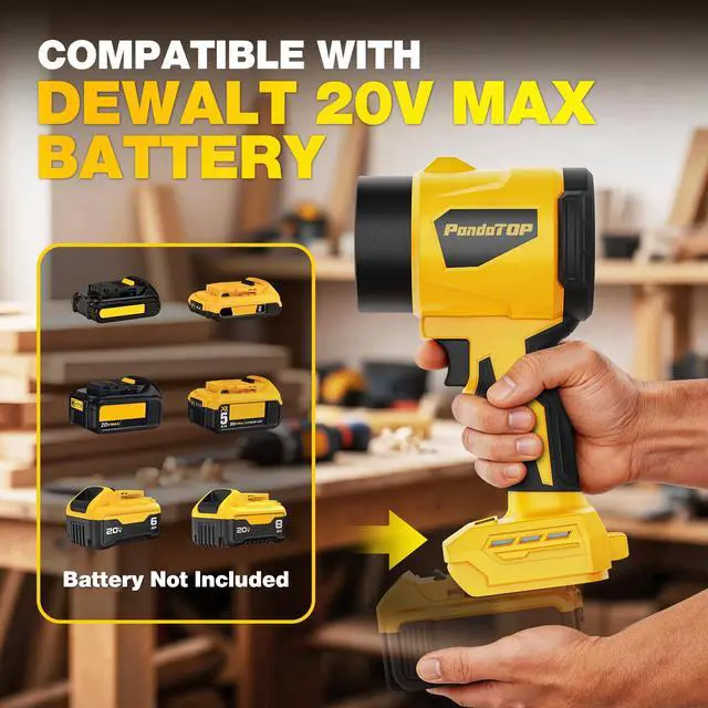 Alt view image 2 of 7 - Cordless Leaf Blower for Dewalt 20V Max Battery, 2-IN-1 Handheld Blower & Vacuum for Lawn Care/Leaves/Dust, Brushless 750 CFM, 180 MPH, battery Powered Electric Mini Leaf Blower (Battery Not Included)