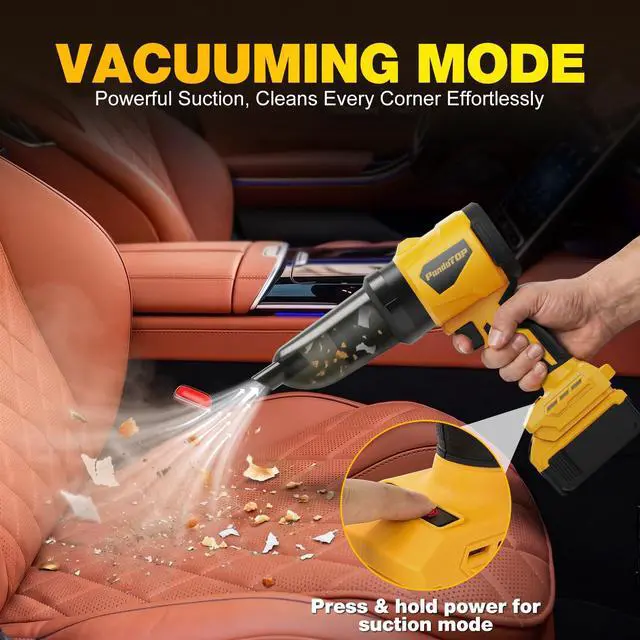 Alt view image 3 of 7 - Cordless Leaf Blower for Dewalt 20V Max Battery, 2-IN-1 Handheld Blower & Vacuum for Lawn Care/Leaves/Dust, Brushless 750 CFM, 180 MPH, battery Powered Electric Mini Leaf Blower (Battery Not Included)
