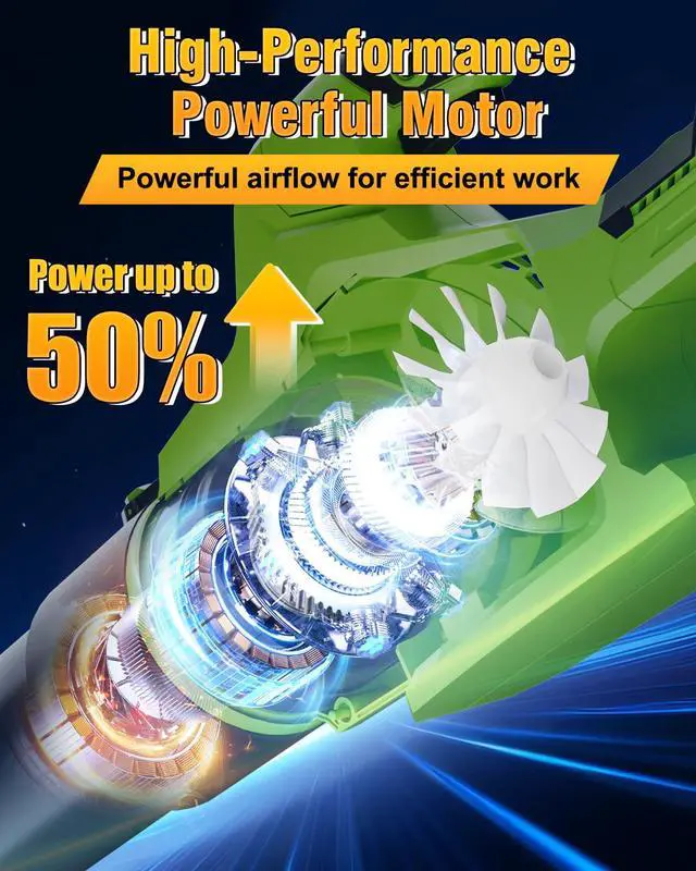 Alt view image 6 of 7 - Leaf Blower Cordless Compatible with Dewalt 20V Max Battery