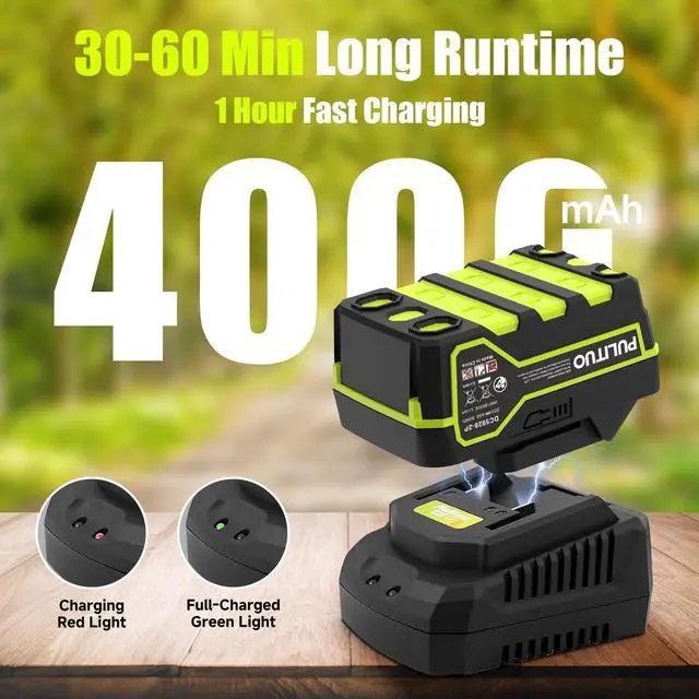 Alt view image 4 of 7 - Leaf Blower Cordless, 500CFM/ 125MPH Lightweight Cordless Blower with 2X 4.0 Batteries and Fast Charger, Variable Speed Battery Leaf Blowers for Lawn Care, Leaves, Grass, Patio, Yard