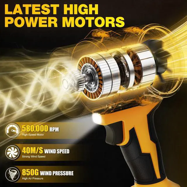Alt view image 5 of 7 - Cordless Leaf Blower for Dewalt 20V Max Battery, 2-IN-1 Handheld Blower & Vacuum for Lawn Care/Leaves/Dust, Brushless 750 CFM, 180 MPH, battery Powered Electric Mini Leaf Blower (Battery Not Included)