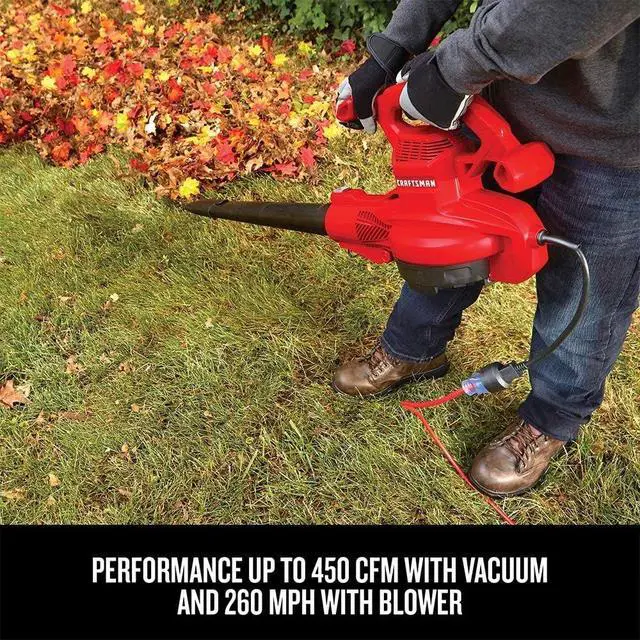 Alt view image 5 of 7 - 3-in-1 Leaf Blower, Vacuum and Mulcher, Backpack Blower Up to 260 MPH, 12 Amp, Corded Electric Leaf Collector (CMEBL7000)