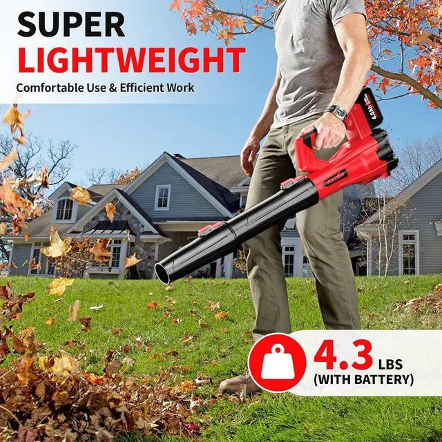 Alt view image 6 of 7 - Cordless Leaf Blower, 6 Speed Modes, 500 CFM/150 MPH Leaf Blower Cordless with 3 Tubes & 2x4.0Ah Batteries, Battery Powered Leaf Blowers for Patio, Yard, Sidewalk, Garage Cleaning, Lawn Care