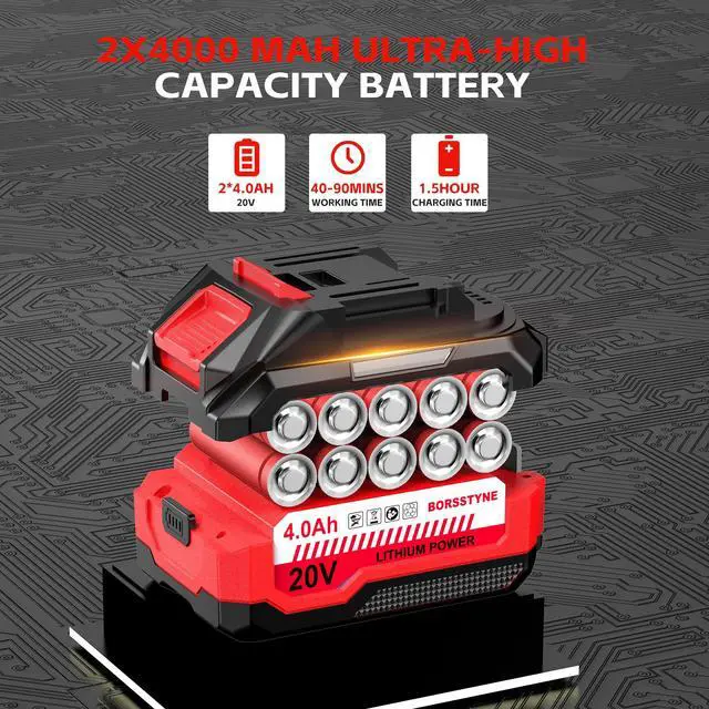 Alt view image 5 of 7 - 750CFM Leaf Blower Cordless with Battery and Charger for Lawn Care-Red