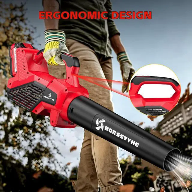 Alt view image 7 of 7 - 750CFM Leaf Blower Cordless with Battery and Charger for Lawn Care-Red