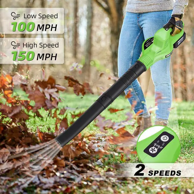 Alt view image 2 of 7 - Leaf Blower Cordless with 4.0Ah Battery and Charger, 2 Speed Modes