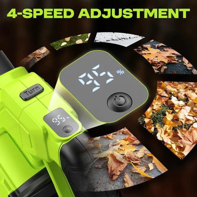 Alt view image 6 of 7 - 2-in-1 Leaf Blower Cordless, 650 CFM 4 Speed Mode, 2 ×6.0Ah Batteries & Charger, 200MPH Handheld Leaf Blowers for Lawn Care, Portable Lightweight Electric Leaf Blower for Yard, Patio